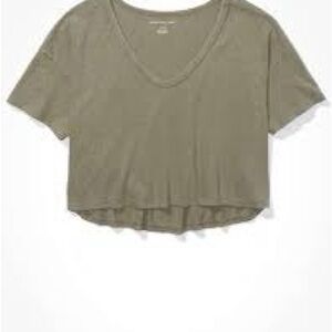 American Eagle Olive Green Women's V-Neck